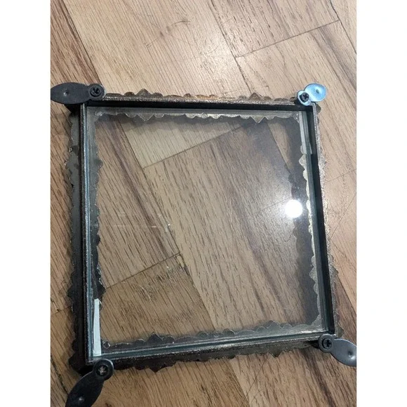 VTG Y2K Jeweled 3x3 Square Picture Frame Pewter Amethyst Lavender Rhinestones - Picture 14 of 16